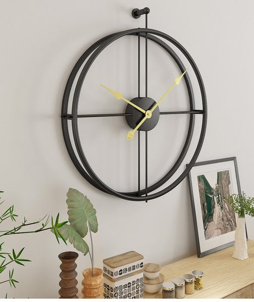 60cm Large Silent Wall Clock Modern Design Clocks Gold Black For Home Decor Office European Style Hanging Wall Watch Clocks art