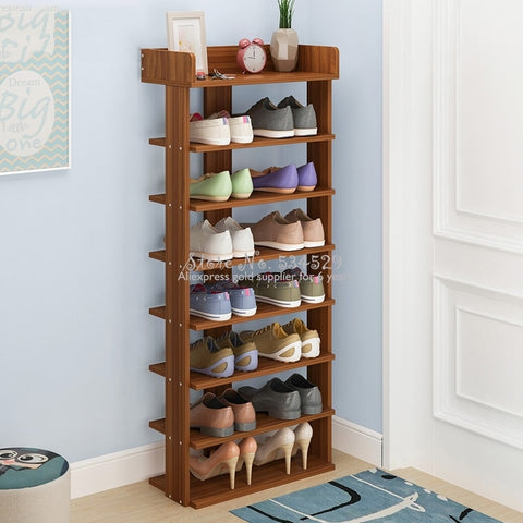 Multi-Layer Wooden Shoe Rack Easy Assemble Storage Shelf Shoe Cabinet Simple Shoe Rack Stand Shoes Organizers Home Furniture