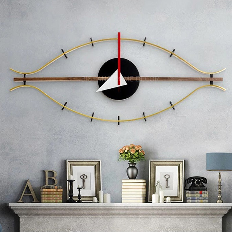 3d single face wood wall clock decoration silent modern design Eye Clock Quartz holder wall clocks art wall clock antique