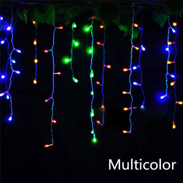 4.6M LED Christmas Light Outdoor Indoor Garland String Fairy Light Street Icicle Curtain Drop 0.4-0.6m Garden Home Deco 110-220V