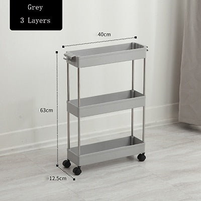 Bathroom  Storage Rack Four Layers Kitchen Narrow Cabinet Living Room Foor-standing Gap Shelf Home Furniture storage cabinet