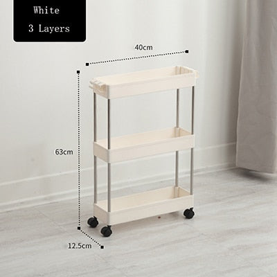 Bathroom  Storage Rack Four Layers Kitchen Narrow Cabinet Living Room Foor-standing Gap Shelf Home Furniture storage cabinet
