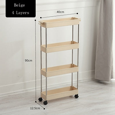 Bathroom  Storage Rack Four Layers Kitchen Narrow Cabinet Living Room Foor-standing Gap Shelf Home Furniture storage cabinet