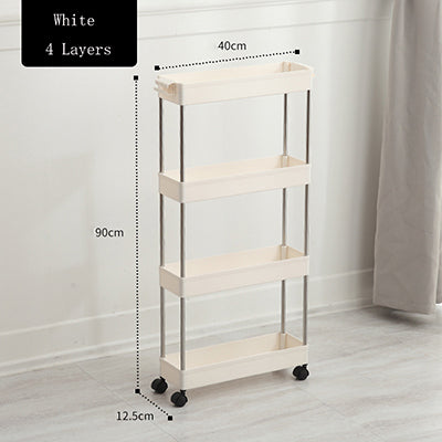 Bathroom  Storage Rack Four Layers Kitchen Narrow Cabinet Living Room Foor-standing Gap Shelf Home Furniture storage cabinet