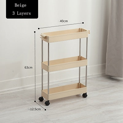 Bathroom  Storage Rack Four Layers Kitchen Narrow Cabinet Living Room Foor-standing Gap Shelf Home Furniture storage cabinet
