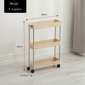 Bathroom  Storage Rack Four Layers Kitchen Narrow Cabinet Living Room Foor-standing Gap Shelf Home Furniture storage cabinet