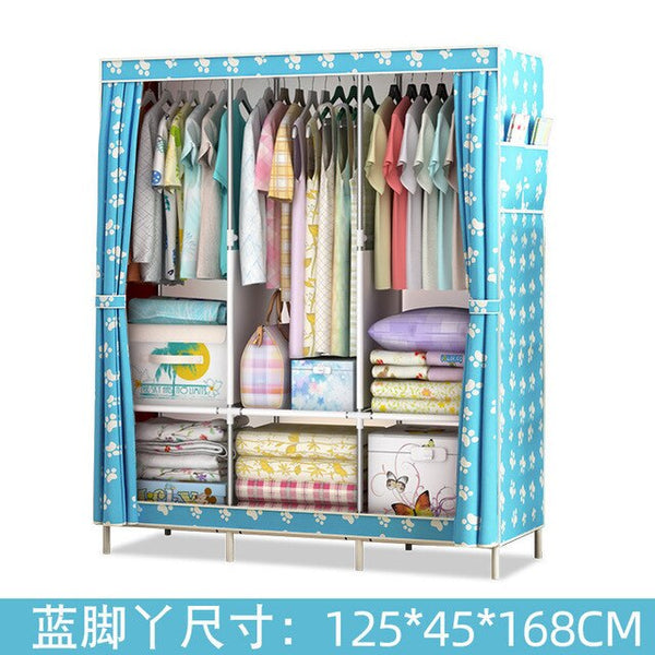DIY Non-woven Folding Portable Wardrobe Bedroom Furniture Bedroom Storage Cabinet Simple modern dustproof wardrobe