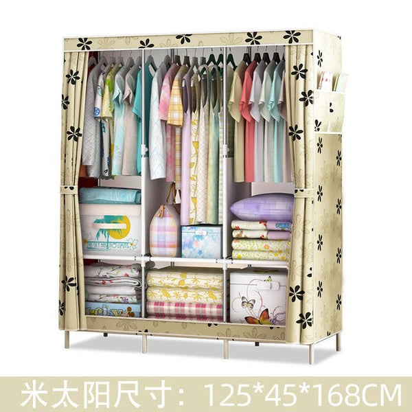 DIY Non-woven Folding Portable Wardrobe Bedroom Furniture Bedroom Storage Cabinet Simple modern dustproof wardrobe