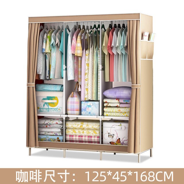 DIY Non-woven Folding Portable Wardrobe Bedroom Furniture Bedroom Storage Cabinet Simple modern dustproof wardrobe
