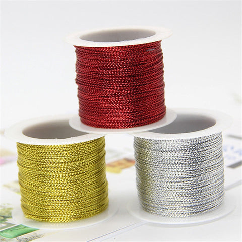 20 Meters 1mm Rope Gold Silver Red Cord Thread Cord String Strap Ribbon Rope Tag Line Bracelet Making No-slip Clothing Gift Deco