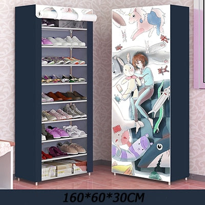 6 Layer 8 Layer 10 Layer Simple DIY Assembly Cloth Shoe Cabinet Living Room Shoes Storage Rack Shelves Home Furniture