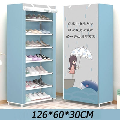 6 Layer 8 Layer 10 Layer Simple DIY Assembly Cloth Shoe Cabinet Living Room Shoes Storage Rack Shelves Home Furniture