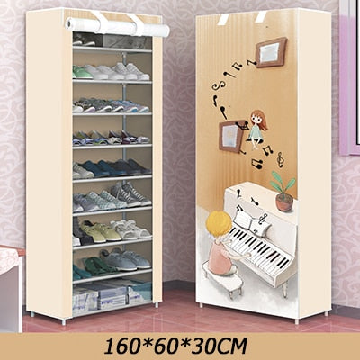 6 Layer 8 Layer 10 Layer Simple DIY Assembly Cloth Shoe Cabinet Living Room Shoes Storage Rack Shelves Home Furniture