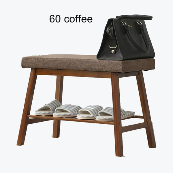 shoe stool rack bamboo shoe cabinet Nordic Change shoes storage long bench ottoman shoes bench with soft cushion home furniture