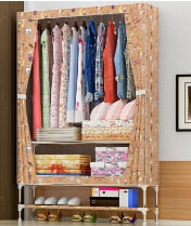 NEW Multi-purpose Oxford cloth Wardrobe 25mm Steel pipe Portable Folding Dustproof Clothing Storage Cabinet Furniture