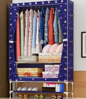 NEW Multi-purpose Oxford cloth Wardrobe 25mm Steel pipe Portable Folding Dustproof Clothing Storage Cabinet Furniture