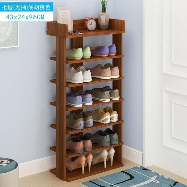 Multi-Layer Wooden Shoe Rack Easy Assemble Storage Shelf Shoe Cabinet Simple Shoe Rack Stand Shoes Organizers Home Furniture