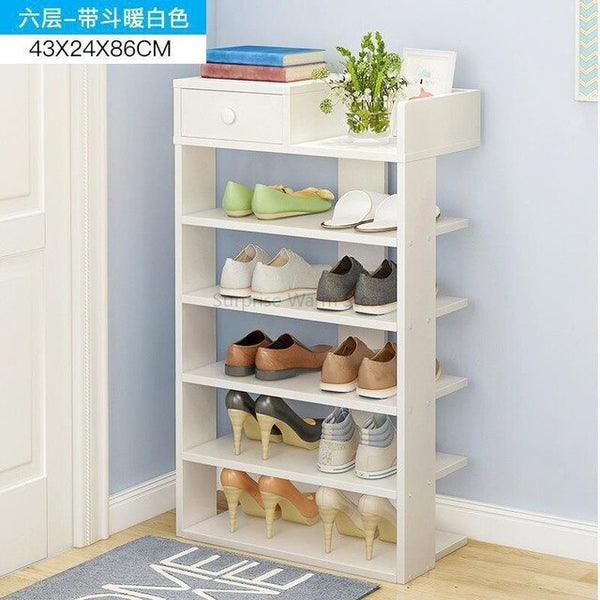 Multi-Layer Wooden Shoe Rack Easy Assemble Storage Shelf Shoe Cabinet Simple Shoe Rack Stand Shoes Organizers Home Furniture