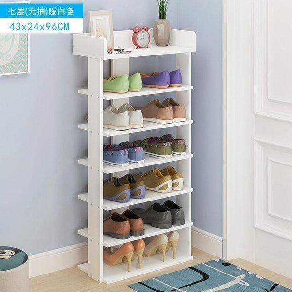 Multi-Layer Wooden Shoe Rack Easy Assemble Storage Shelf Shoe Cabinet Simple Shoe Rack Stand Shoes Organizers Home Furniture