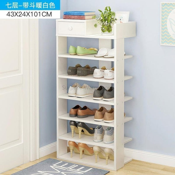 Multi-Layer Wooden Shoe Rack Easy Assemble Storage Shelf Shoe Cabinet Simple Shoe Rack Stand Shoes Organizers Home Furniture