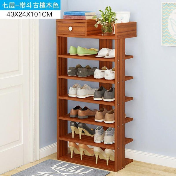 Multi-Layer Wooden Shoe Rack Easy Assemble Storage Shelf Shoe Cabinet Simple Shoe Rack Stand Shoes Organizers Home Furniture