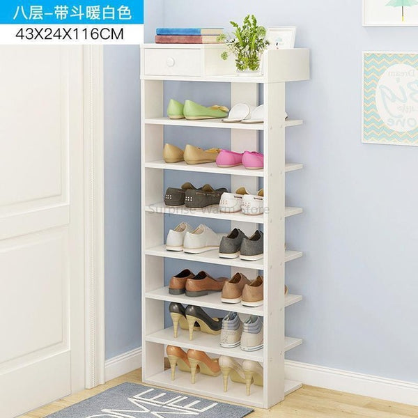 Multi-Layer Wooden Shoe Rack Easy Assemble Storage Shelf Shoe Cabinet Simple Shoe Rack Stand Shoes Organizers Home Furniture