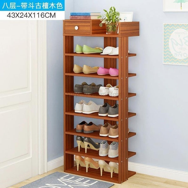 Multi-Layer Wooden Shoe Rack Easy Assemble Storage Shelf Shoe Cabinet Simple Shoe Rack Stand Shoes Organizers Home Furniture