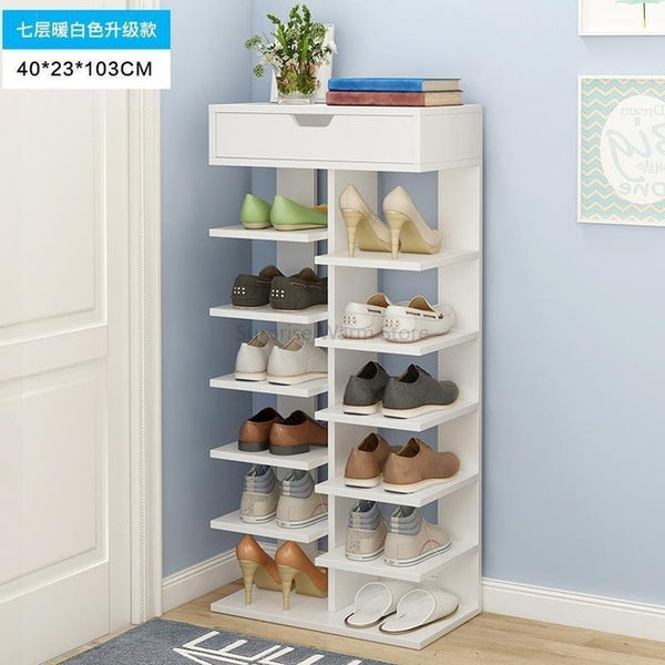 Multi-Layer Wooden Shoe Rack Easy Assemble Storage Shelf Shoe Cabinet Simple Shoe Rack Stand Shoes Organizers Home Furniture
