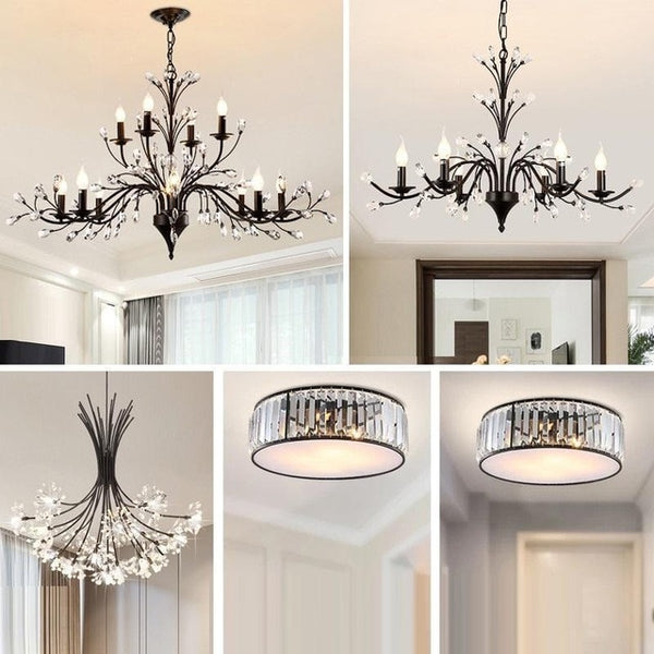 Light Pendant Hang European Crystal Home Deco Techo Moderna Lampara Colgante Lustre E Pendente Para Sala De Jantar Hanging Lamp