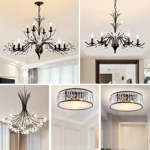 Light Pendant Hang European Crystal Home Deco Techo Moderna Lampara Colgante Lustre E Pendente Para Sala De Jantar Hanging Lamp