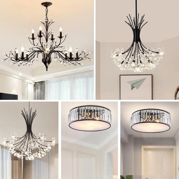 Light Pendant Hang European Crystal Home Deco Techo Moderna Lampara Colgante Lustre E Pendente Para Sala De Jantar Hanging Lamp