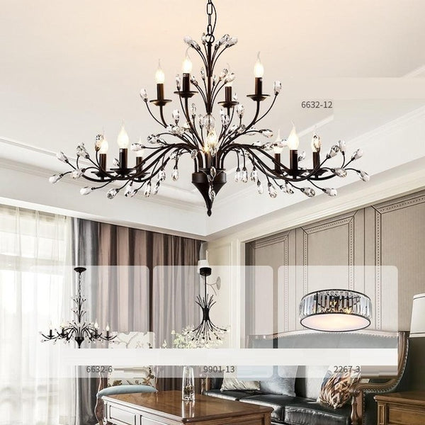 Light Pendant Hang European Crystal Home Deco Techo Moderna Lampara Colgante Lustre E Pendente Para Sala De Jantar Hanging Lamp