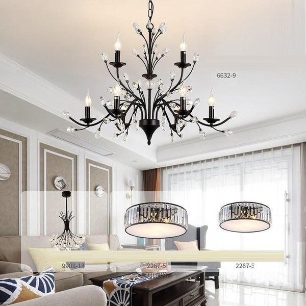 Light Pendant Hang European Crystal Home Deco Techo Moderna Lampara Colgante Lustre E Pendente Para Sala De Jantar Hanging Lamp