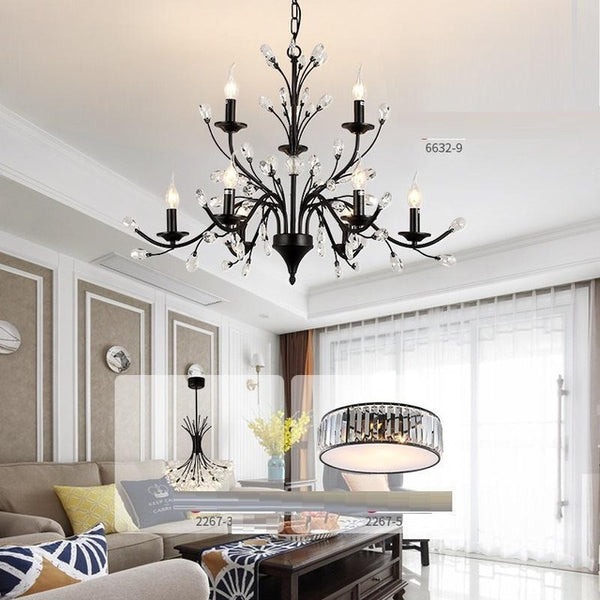 Light Pendant Hang European Crystal Home Deco Techo Moderna Lampara Colgante Lustre E Pendente Para Sala De Jantar Hanging Lamp