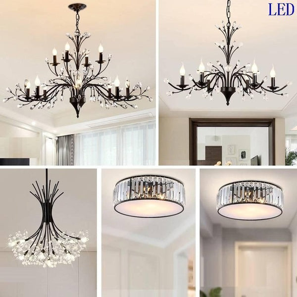 Light Pendant Hang European Crystal Home Deco Techo Moderna Lampara Colgante Lustre E Pendente Para Sala De Jantar Hanging Lamp