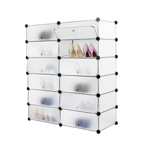 12 Cube Portable Shoe Storage Organizer Racks Plastic Cube Shoe Cabinet Shelving Shoe Rack Shelves for shoes DIY Home Furniture