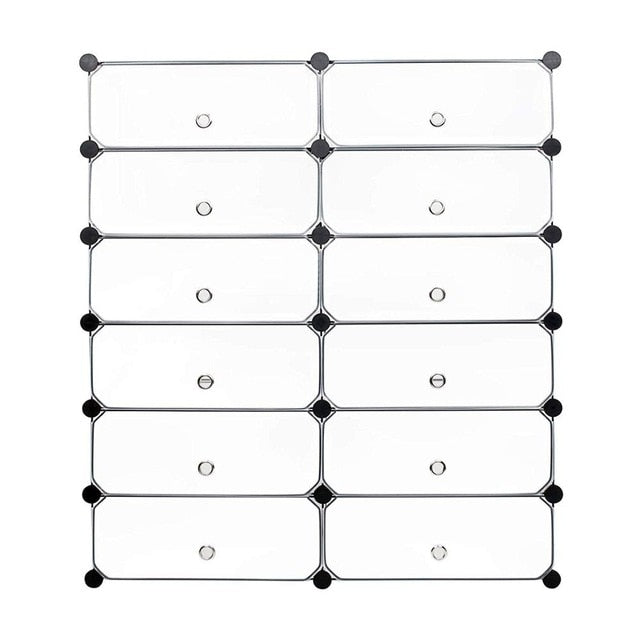 12 Cube Portable Shoe Storage Organizer Racks Plastic Cube Shoe Cabinet Shelving Shoe Rack Shelves for shoes DIY Home Furniture