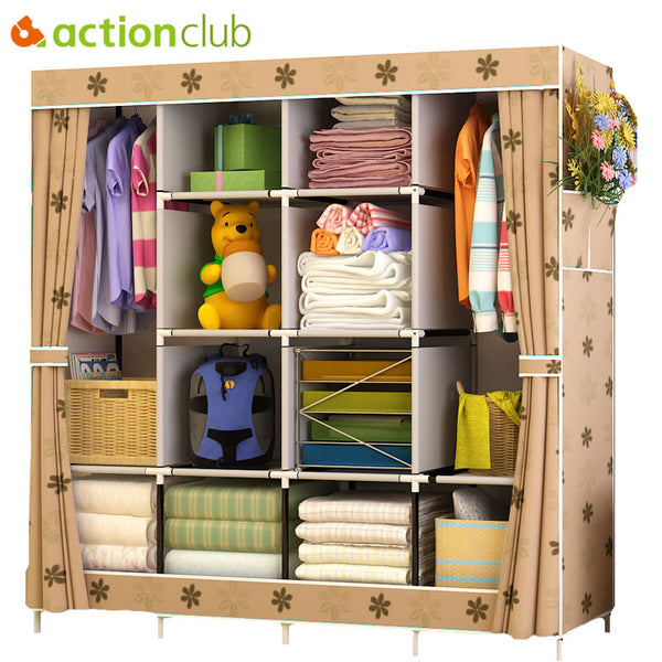 Closet Home Furniture Wardrobe Fabric Folding Cloth Storage Cabinet DIY Assembly Easy Install Wardrobes Guarda Roupa Furniture