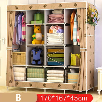 Closet Home Furniture Wardrobe Fabric Folding Cloth Storage Cabinet DIY Assembly Easy Install Wardrobes Guarda Roupa Furniture