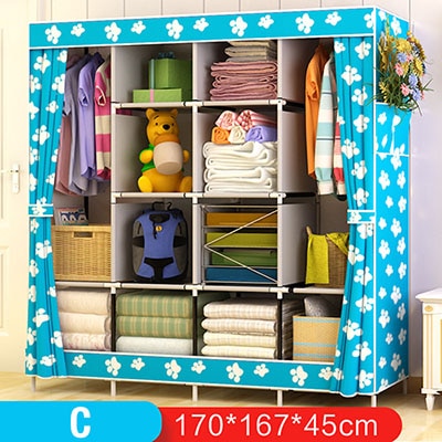Closet Home Furniture Wardrobe Fabric Folding Cloth Storage Cabinet DIY Assembly Easy Install Wardrobes Guarda Roupa Furniture