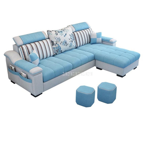 NEW 3 Seat Linen Living Room Sofa Set Home Furniture Modern Design Frame Soft Sponge L Shape Home Furniture
