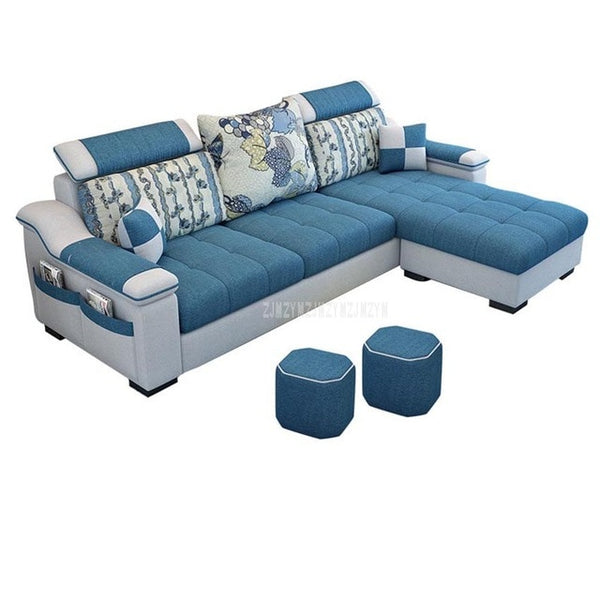 NEW 3 Seat Linen Living Room Sofa Set Home Furniture Modern Design Frame Soft Sponge L Shape Home Furniture