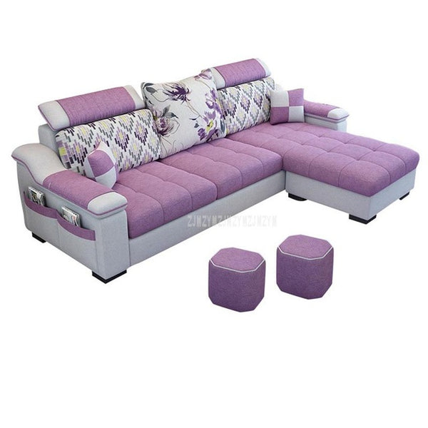 NEW 3 Seat Linen Living Room Sofa Set Home Furniture Modern Design Frame Soft Sponge L Shape Home Furniture