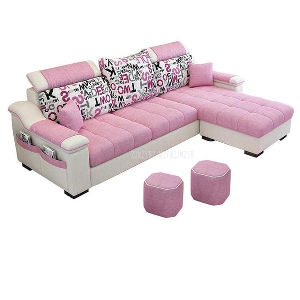 NEW 3 Seat Linen Living Room Sofa Set Home Furniture Modern Design Frame Soft Sponge L Shape Home Furniture