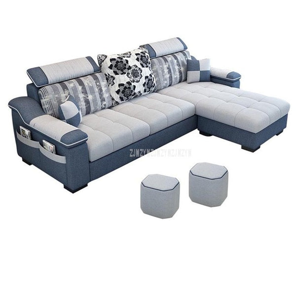 NEW 3 Seat Linen Living Room Sofa Set Home Furniture Modern Design Frame Soft Sponge L Shape Home Furniture