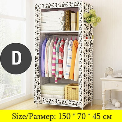Students Dormitory Small Wardrobe Single Cloth Wardrobe Folding Portable Closet Clothing Storage Cabinet Home Furniture