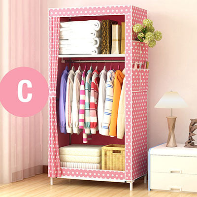 Students Dormitory Small Wardrobe Single Cloth Wardrobe Folding Portable Closet Clothing Storage Cabinet Home Furniture