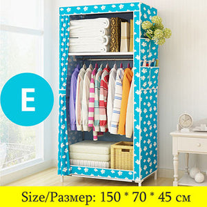 Students Dormitory Small Wardrobe Single Cloth Wardrobe Folding Portable Closet Clothing Storage Cabinet Home Furniture