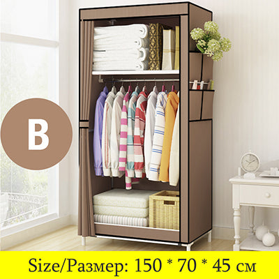 Students Dormitory Small Wardrobe Single Cloth Wardrobe Folding Portable Closet Clothing Storage Cabinet Home Furniture