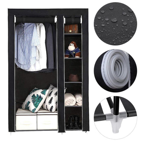 Multipurpose Non-woven Cloth Wardrobe Closet Folding Dustproof Clothing Storage Cabinet Cloth Closet Home Bedroom Furniture HWC